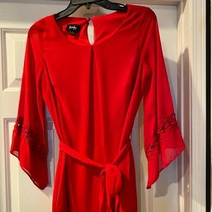 Red Bell Sleeve Dress